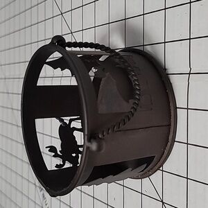 Moose and‎ Pine Woodlands Metal Candle Holder Dark Metal Finish Gently Pre-loved